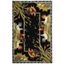 Hand-Knotted Black Floral Wool Area Rug - Reversible Design