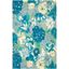 Blue Floral 5' x 8' Handmade Wool and Viscose Area Rug