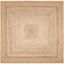 Ivory Hand-Woven Square Jute Area Rug