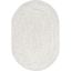 Handmade Ivory Braided 4' x 6' Oval Synthetic Area Rug