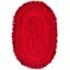 Red Oval Braided Cotton 4' x 6' Handmade Reversible Rug