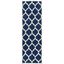 Dark Blue and Ivory Hand-Tufted Wool Runner Rug