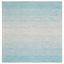 Coastal Breeze Turquoise Square Cotton Area Rug - 6' x 6'