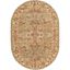 Light Green and Beige Oval Hand-Tufted Wool Area Rug