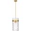 Fontaine Transitional Indoor/Outdoor Rubbed Brass and Glass Pendant