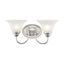 Edgemont Brushed Nickel 2-Light Vanity with White Alabaster Glass