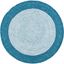 Ivory and Teal Round Braided Wool Area Rug