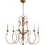 French Umber 6-Light Candelabra Chandelier