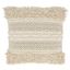 Natural Cotton Moroccan Design Square Throw Pillow with Fringe