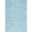 Aqua and Ivory Hand-knotted Rectangular Area Rug