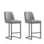 Serena Gray Leatherette Upholstered Metal Counter Stools, Set of 2