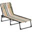 Colorful Steel Armless Outdoor Chaise Lounge with Cushions