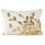 Gold Poinsettia Branch Design Rectangular Cotton Throw Pillow