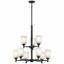 Olde Bronze 26.25" 9-Light 2-Tier Chandelier with Clear Glass Shades