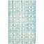 Ivory and Turquoise Hand-Tufted Wool 6' x 9' Area Rug