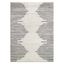 Cream and Black Geometric Stripe Synthetic Area Rug 7'10" x 10'