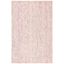 Ivory and Pink Abstract Handmade Wool Area Rug 5' x 8'