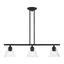 Black Steel 3-Light Chandelier with Clear Glass Shades