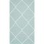 Light Blue and Ivory Geometric Wool Area Rug, 3' x 5'