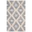 Ivory and Blue Hand-Knotted Wool 6' x 9' Area Rug