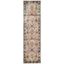 Cream and Navy Floral Motif Runner Rug