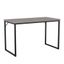 Gray Wood Grain Parsons Desk with Oil Rubbed Bronze Frame