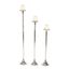 Elegant Trio Silver Aluminum Floor Candle Holders, Set of 3