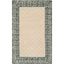 Ivory and Blue Hand-Hooked Wool Area Rug, 3' x 5'