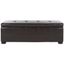 Large Brown Birch Tufted Storage Bench with Hinged Top