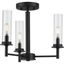 Kellwyn Matte Black 3-Light Semi-Flush Mount Ceiling Light