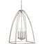 Tally Collection Modern Elegance 4-Light Brushed Nickel Pendant with White Glass Shade