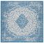 Blue and Grey Square Synthetic Indoor/Outdoor Rug