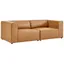 Mingle 74'' Tan Vegan Leather Modular Sectional Loveseat