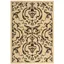 Sand and Black Rectangular Synthetic Indoor/Outdoor Area Rug