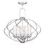 Elegant Brushed Nickel 5-Light Cage Chandelier with Satin White Glass