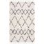 Cream and Blue Geometric Shag Area Rug 5' x 8'