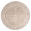 Elegant Floral Essence 5' Round Gray Synthetic Area Rug