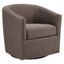 Chocolate Swivel Barrel Accent Chair with Wood Frame