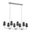 Adeena Classic Pewter 8-Light Linear Chandelier with Black Metal Shades