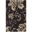 Dark Brown and Smoke Floral Shag Area Rug, 4' x 6'