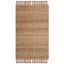 Natural Jute Handwoven Area Rug with Multicolor Accents