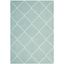 Light Blue and Ivory Geometric Wool Area Rug, 5' x 8'