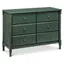 Forest Green Wood Spindle 6-Drawer Nursery Dresser