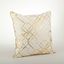 Gold and White Embroidered Square Throw Pillow, 20-inch