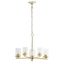 Elegant Gold Brass 5-Light Chandelier with Clear Glass Shades