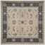 Elegant Anthracite & Light Beige 7' Square Synthetic Area Rug