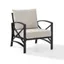 Kaplan Outdoor Steel Arm Chair with Cream Cushions