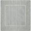 Light Blue and Ivory Hand-Tufted Wool Square Area Rug