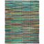 Handwoven Green Multi 6' x 9' Flat-Weave Wool-Cotton Blend Area Rug