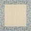 Natural and Blue Floral Border Square Outdoor Rug